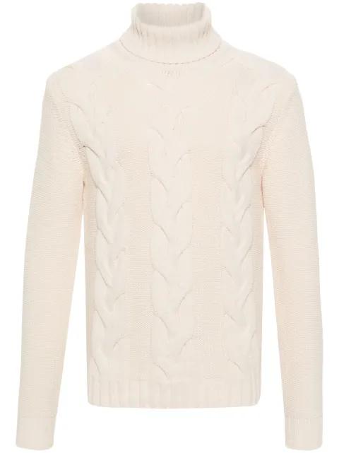 cable-knit roll neck jumper by K-WAY