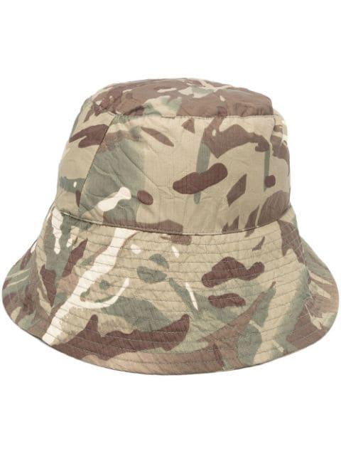 camouflage wide-brim bucket hat by K-WAY