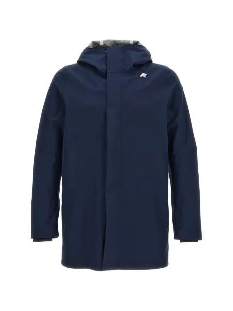 hoodied logo-patch coat by K-WAY