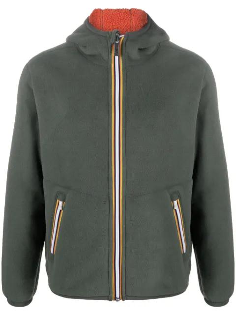 reversible zip-up fleece jacket by K-WAY