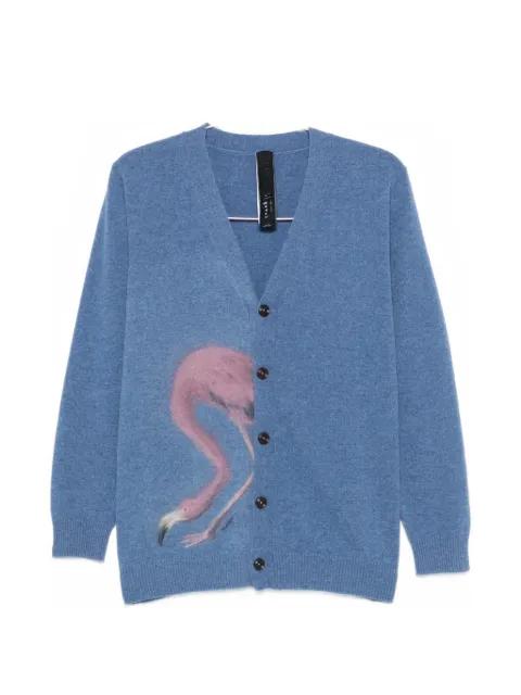 Flamingo Hide-&-Seek V-neck cardigan by KA WA KEY