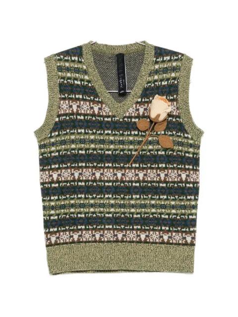 Grandpa's Rose V-neck vest by KA WA KEY