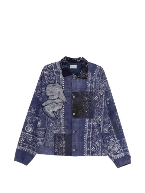 patch-work shirt jacket by KAFENEO BY TBF