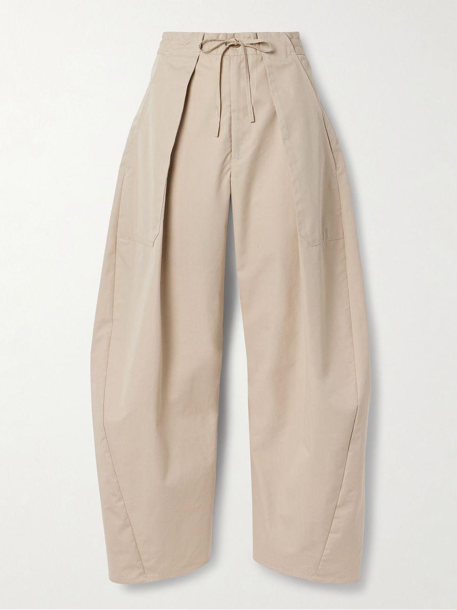 Clemence pleated cotton-blend twill barrel-leg pants by KALLMEYER Clemence pleated cotton-blend twill barrel-leg pants by KALLMEYER