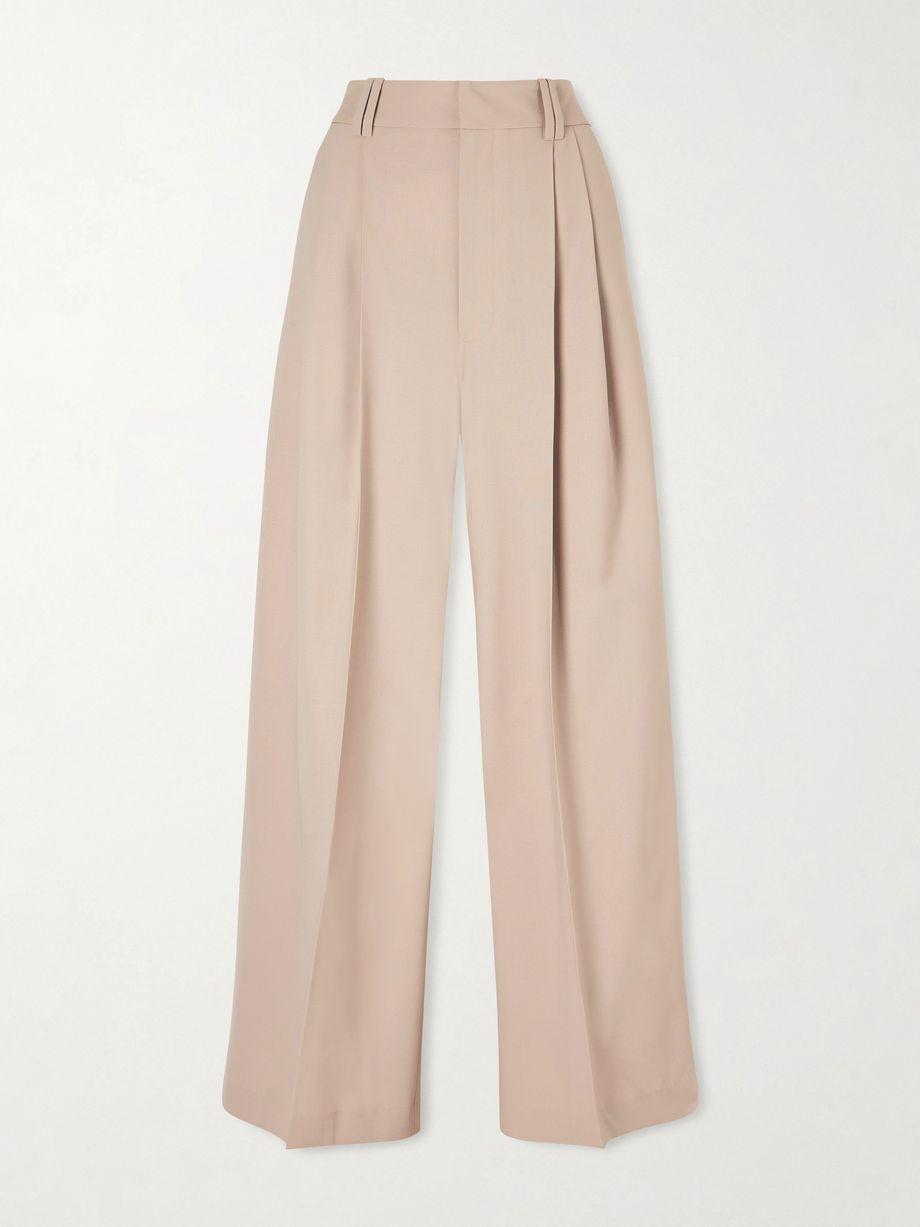 Fatima pleated wool-blend wide-leg pants by KALLMEYER