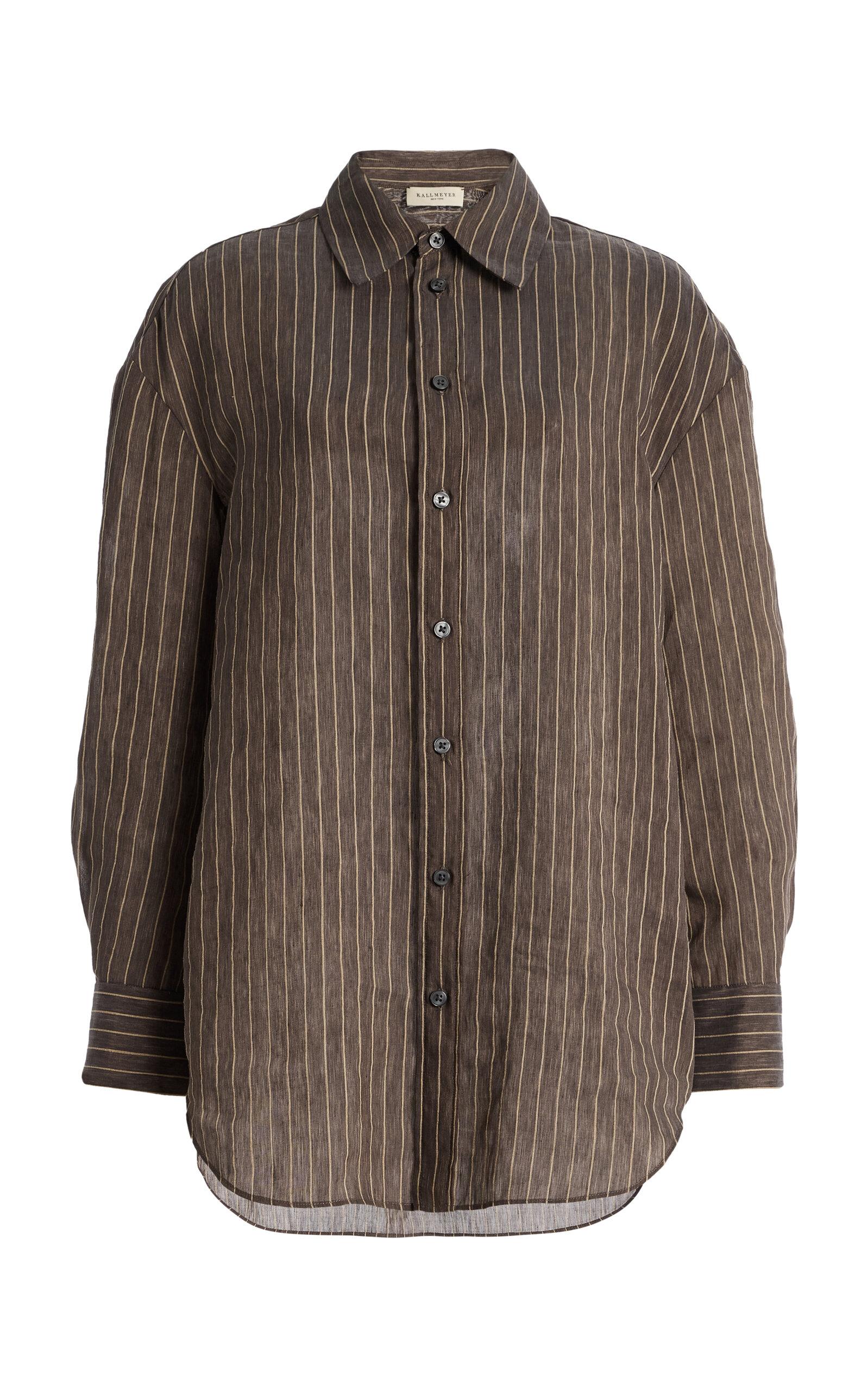 KALLMEYER Dani Pinstripedinen-Blend Shirt - Moda Operandi by KALLMEYER