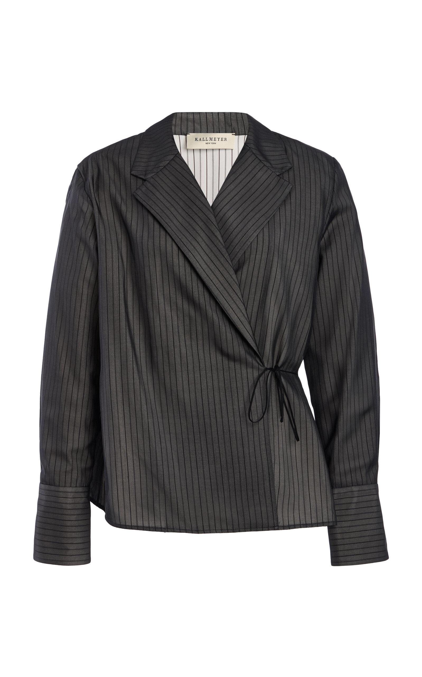 KALLMEYER Jennie Pinstriped Silk Trapped Poplin Evening Top - Moda Operandi by KALLMEYER