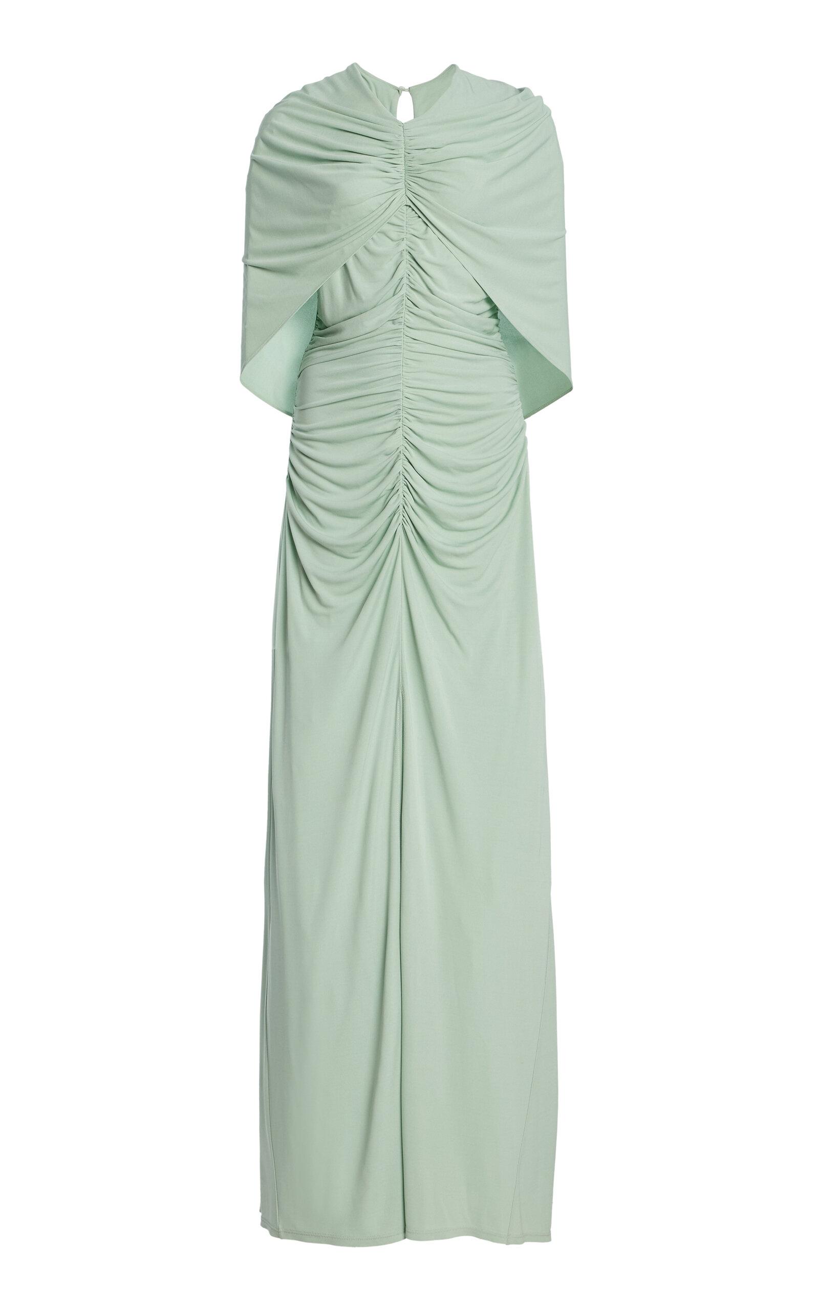 KALLMEYER Matilda Ruched Jersey Cape Gown - Moda Operandi by KALLMEYER