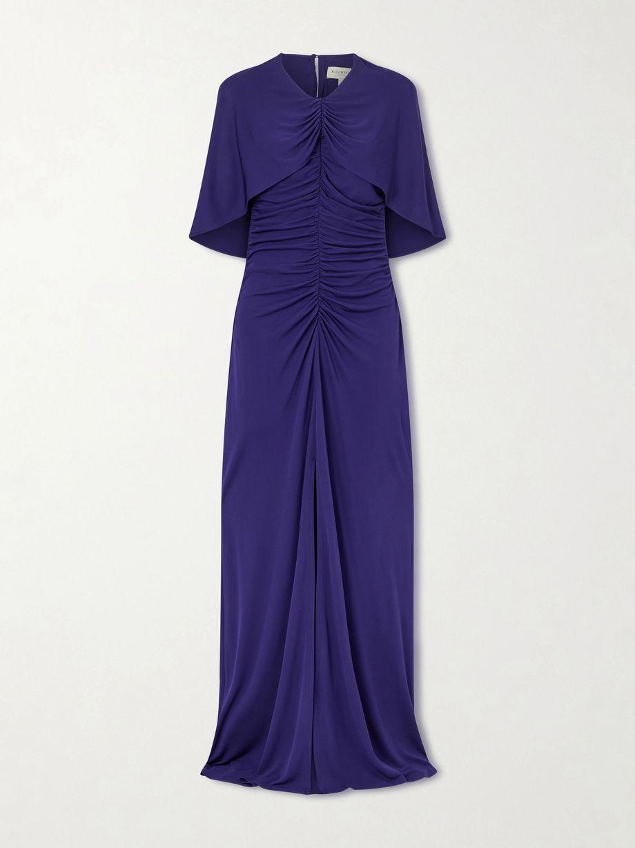 Matilda ruched cape-effect jersey gown by KALLMEYER