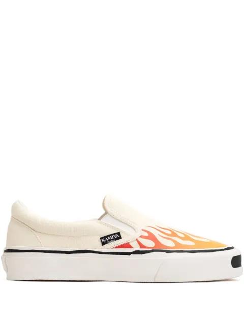 Cornell flame-pattern sneakers by KAMIYA