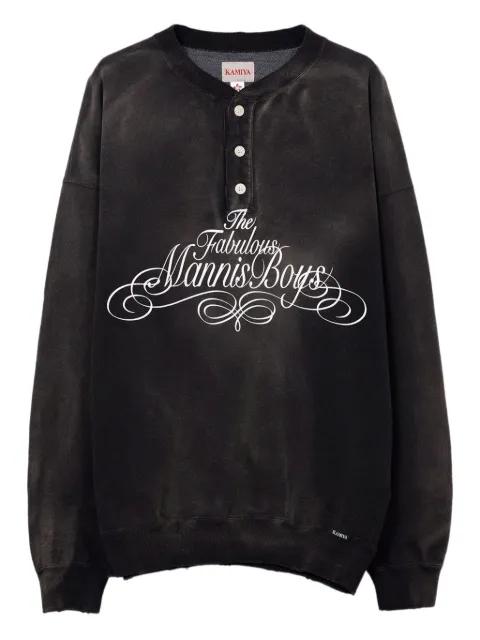 Henry neck distressed sweatshirt by KAMIYA