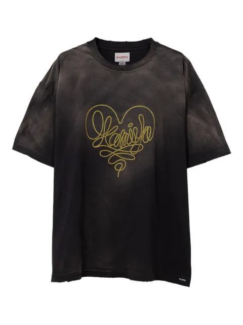 Rope heart-logo cotton T-shirt by KAMIYA