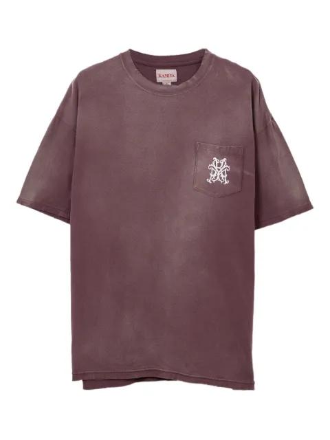 Rose-print pocket T-shirt by KAMIYA