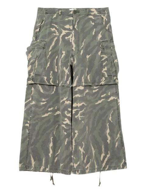 camouflage cargo wide-leg trousers by KAMIYA