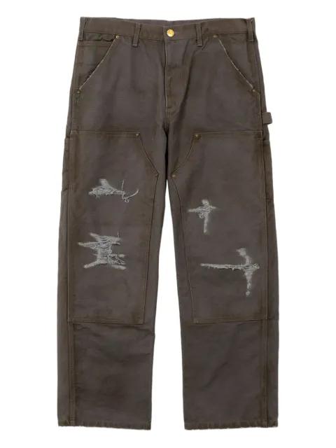 distressed cotton trousers by KAMIYA