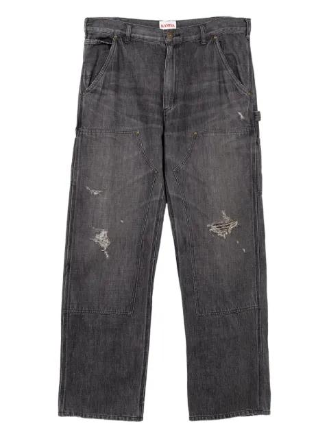 distressed five-pocket jeans by KAMIYA