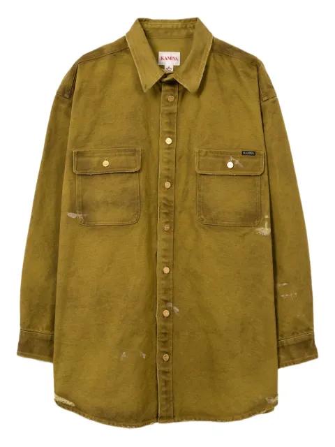 distressed pocket shirt by KAMIYA