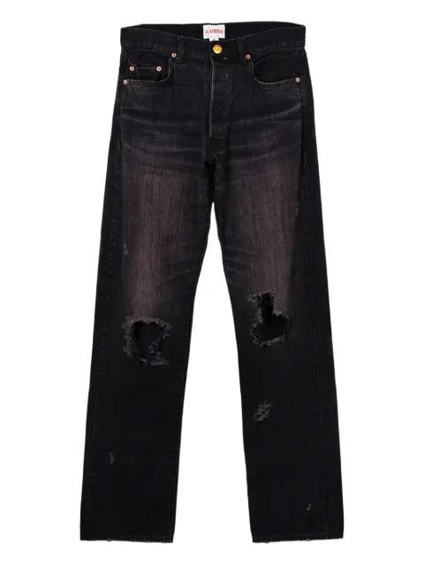 distressed straight-leg jeans by KAMIYA