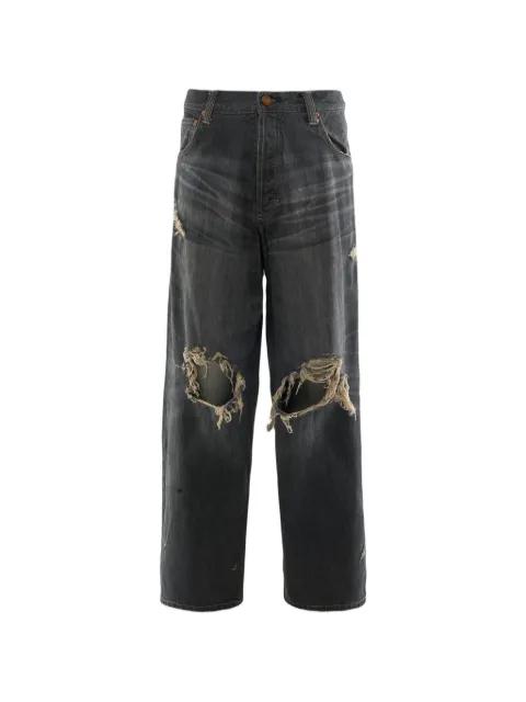 distressed wide-leg jeans by KAMIYA