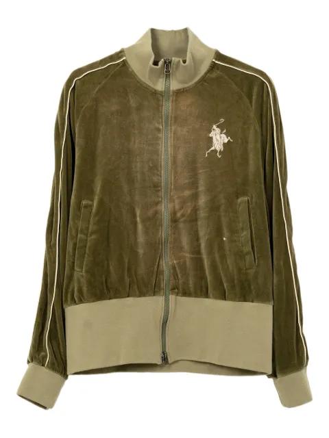 embroidered velour zip-up sport jacket by KAMIYA