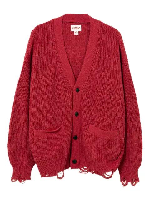 frayed pocket cardigan by KAMIYA