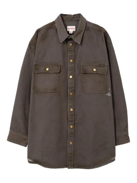 ripped-detail pocket shirt by KAMIYA