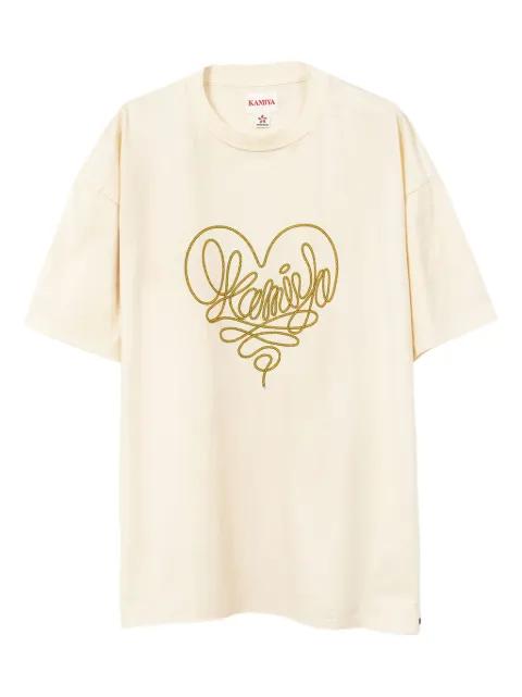 rope heart-design T-shirt by KAMIYA