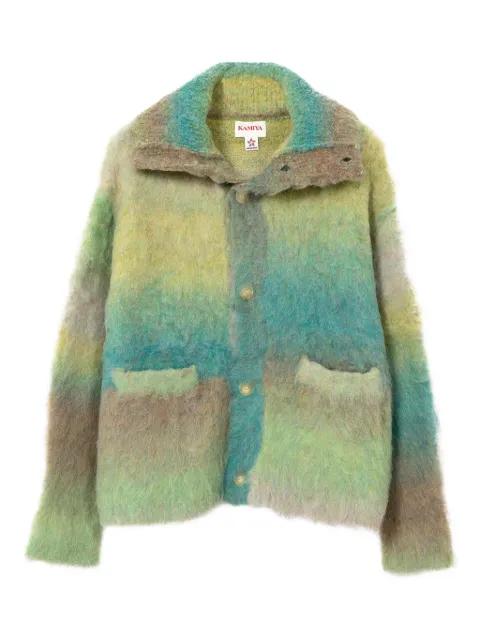 shawl-collar knit jacket by KAMIYA