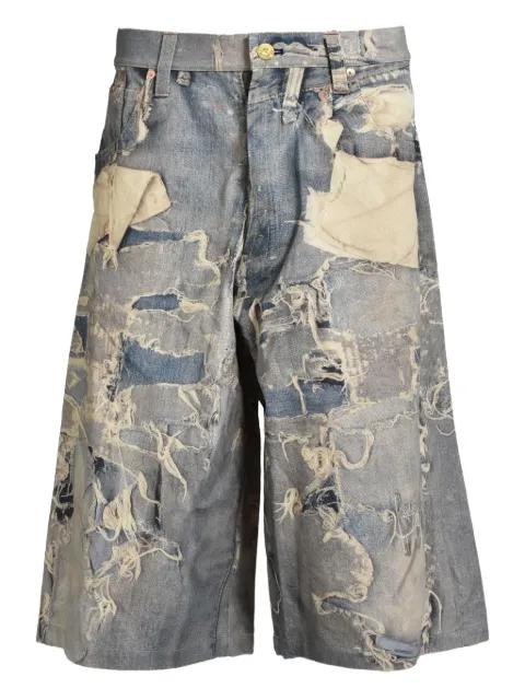 trompe-l'oeil print shorts by KAMIYA