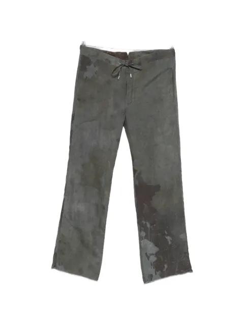 drawstring-waist raw-cut trousers by KANG