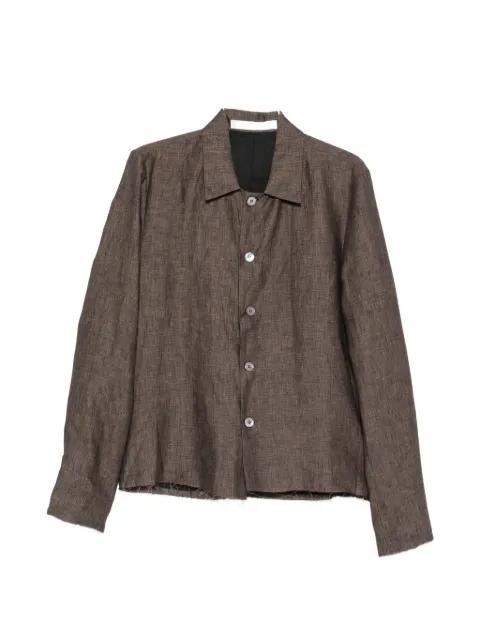 raw-cut spread-collar shirt by KANG