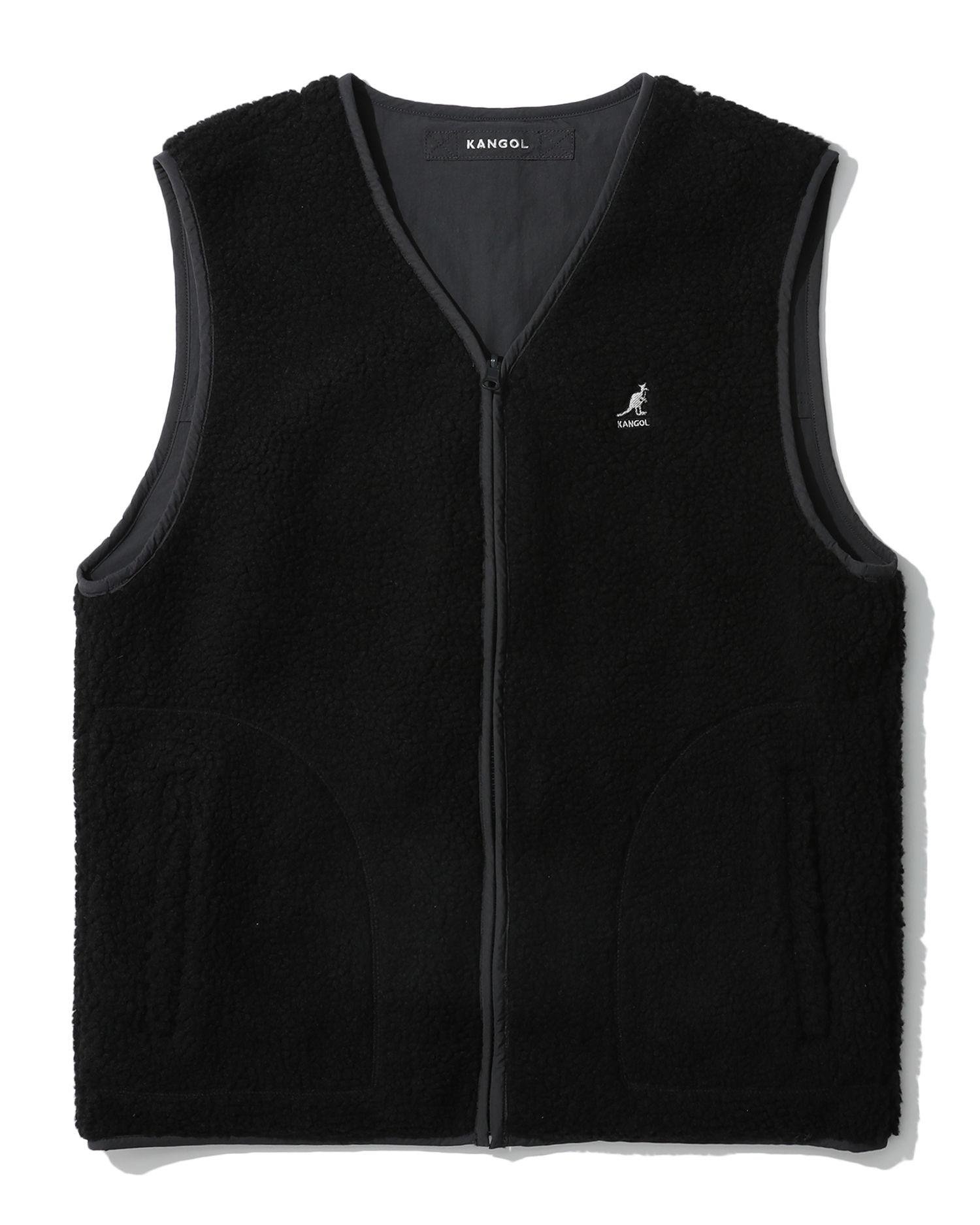 Logo faux shearling vest by KANGOL