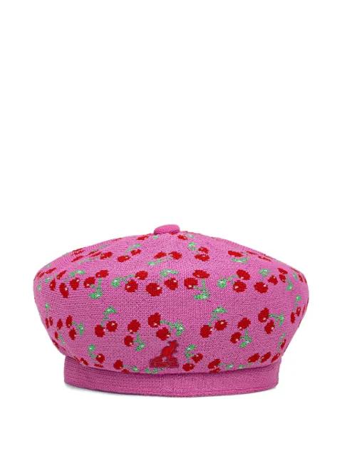 Tropic cherry-patterned knitted beret by KANGOL