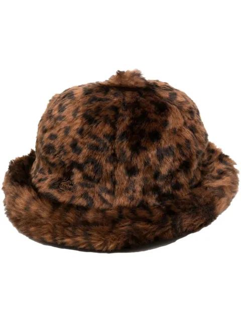 faux-fur logo-patch hat by KANGOL