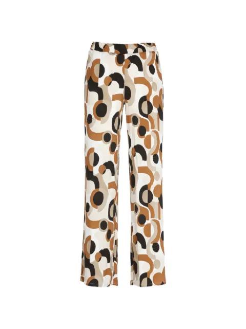 abstract-print elasticated-waistband trousers by KANGRA
