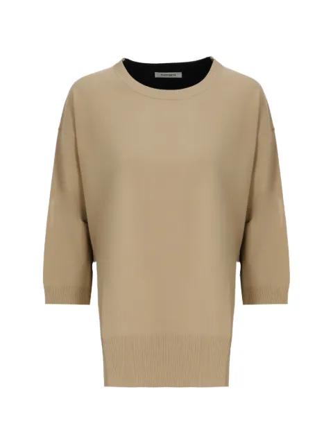 colour-block three-quarter-sleeve sweater by KANGRA