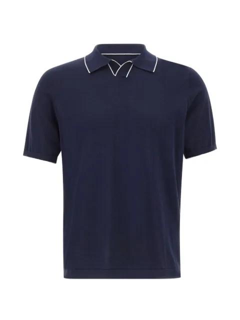 contrast-trim polo-collar T-shirt by KANGRA