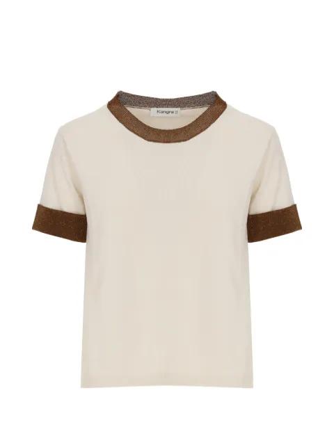 contrast-trim short-sleeve sweater by KANGRA