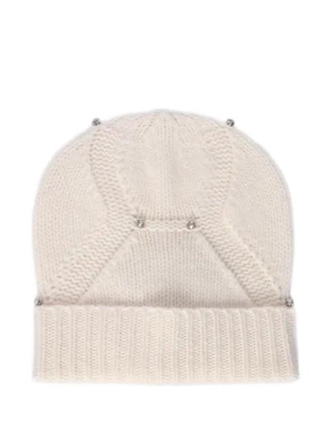crystal-embellished wool beanie hat by KANGRA