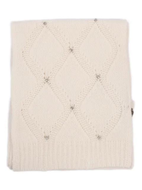 diamond-pattern embellished scarf by KANGRA