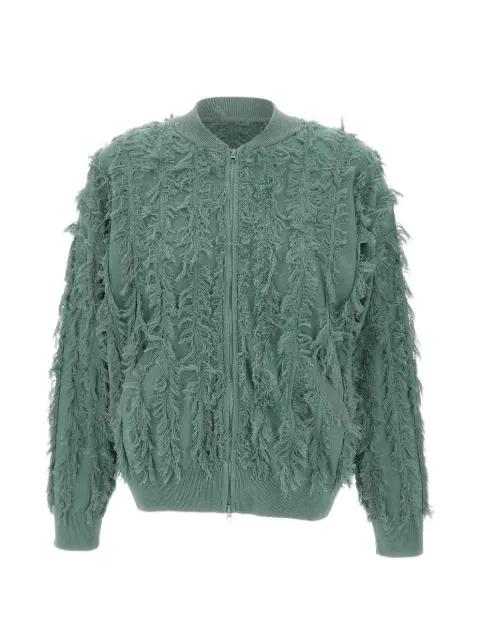 frayed zip jacket by KANGRA