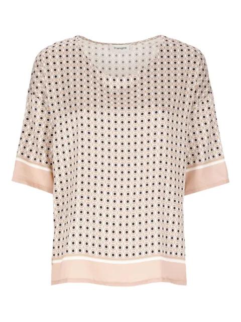 geometric-pattern short-sleeve top by KANGRA