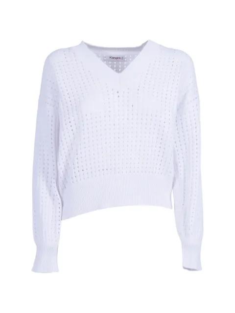 open-knit V-neck sweatshirt by KANGRA