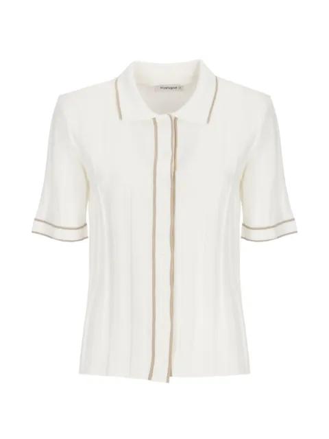 ribbed-knit contrast-trim shirt by KANGRA
