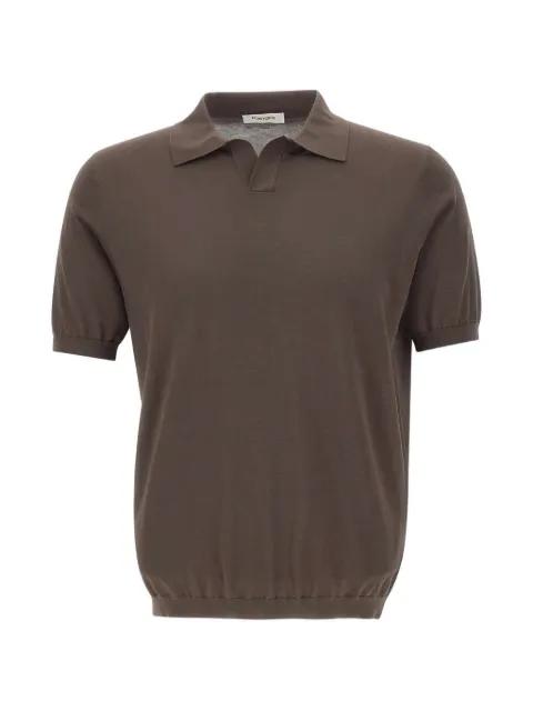 ribbed short-sleeve polo-collar T-shirt by KANGRA