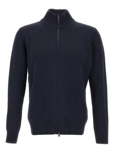 ribbed zip-up cardigan by KANGRA