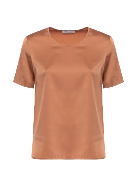 satin-finish short-sleeve blouse by KANGRA