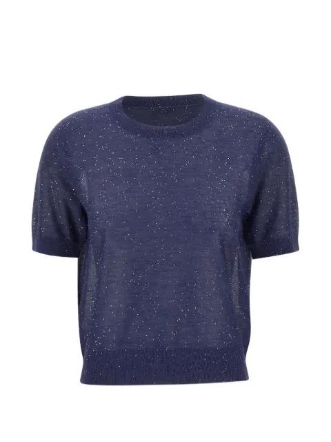 sequin crew-neck sweater by KANGRA