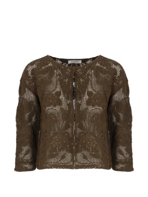 sequin-embellished embroidered cardigan by KANGRA