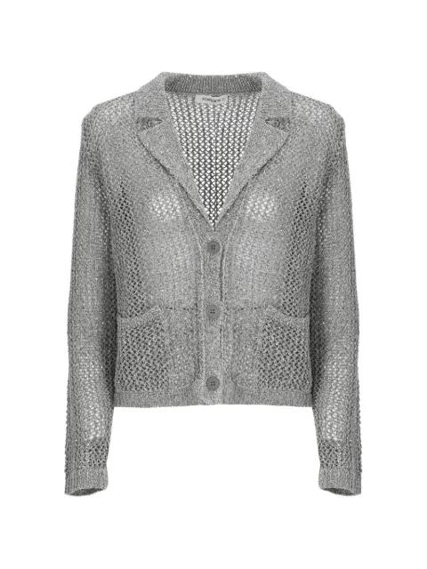 sequin-embellished open-knit jacket by KANGRA